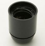 ES E27 Light Bulb Lamp holder Plain Liner 10mm, in Black Plastic, Unswitched (A41)